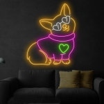 코기 스웨터 네온사인 애완동물 가게 벽 장식 강아지 조명 예술 LED : 그리다 컴퍼니