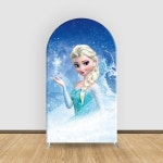 냉동 엘사 공주 아치 배경 커버 소녀 생일 탄성 어린이 파티 장식을위한 맞춤형 베이비 샤워 용품 : 그리다 컴퍼니