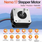 YEJMKJ 10팩 네마 17 스테퍼 모터 2상 1.8 0.16Nm(22.66온스 인치) 고토크 바이폴라 23mm 4.2 0.8A 4리드 샤프트 24mm 5mm 42 스테퍼 모터... 