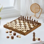 접이식 디자인의 자석 나무 체스판 세트  교실  자동차 여행  가정용 장난감 : 미주포일