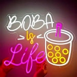 Boba Is Life 네온 사인 카페 버블티 BOBA 샵 오픈 라이트 맞춤형 밀크 음료 : 그리다 컴퍼니