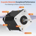 YEJMKJ 5팩 네마 17 스테퍼 모터 2상 1.8 0.84Nm(118.95온스 인치) 고토크 바이폴라 60mm 1.5 2.3A 4와이어 샤프트 24mm 5mm 42 스테퍼... 