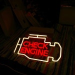 차고, 남자 동굴, 자동차 정비소 장식, 생일 파티, 워크샵 체크 엔진 네온사인 벽 : 그리다 컴퍼니