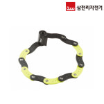 삼천리 자전거 12관절 자물쇠 열쇠 자전거 오토바이 자물쇠 블랙 네온그린 : 영바이크