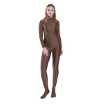 케프블롬 유니 터틀넥 의상 유니타드 스판덱스 긴팔 발 바디수트 젠타이 수트 Medium Brown : 버니팜스토어