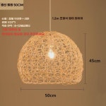 라탄 조명 야자수 갓등 샹들리에 따뜻한 천장 반원형 밀짚 무드등 : HOMPY