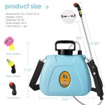 2갤런 배터리 구동 정원 분무기, 2025년 업그레이드된 전기 잡초 3개의 조절 가능한 속도, 표시기, 어깨 끈이 있는 충전식 개폐식 지팡이, 잔디... 