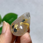 크리스탈 천연 골드 헤어 워터 팜 스톤 석영 표본 미네랄 조각 레이키 홈 인테리어 에너지 : 만배88