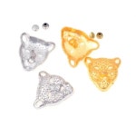 실버 톤 레오파드 헤드 리벳 스터드 스팟 3.6x3.5cm 가방 의류 J1794 무료 -10 세트 : 소소종합유통