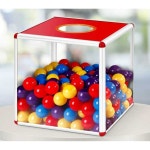 제비뽑기 상자 행운 경품 이벤트 사은품 추첨 뽑기통 25cm 단면 투명 단일 상자 : 보리레오