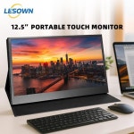 LESOWN 12.5인치 휴대용 모니터 1920x1080 IPS LCD 보조 화면 (USB-C 측면 디스플레이 포함, 게임, 작업 및 엔터테인먼트 PC용)... 