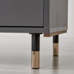 마홀앤 라움 와이드 기본형 수납장 전자렌지대+상부장 세트 W1060xD400xH1880, 5단, 네이비 : 마홀앤