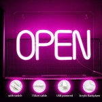 Wanxing 네온 사인 맞춤형 OPEN 비즈니스 라이트, 매우 밝은 LED 벽 장식, 상점 레스토랑 바, 광고 램프 지시 : 해파상