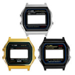 호환 카시오 593 A158W A158WE A159W A168용 A158 메탈 케이스 모드 키트 스테인리스 스틸 케이스 시계 스트랩 개조 시계 액세서리... 