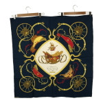 전당포 헤르메스 HERMES 스카프 카레 90 SPRINGS 네이비 마차 무늬 블루 실크 대형 H9263 미이치 질점 : 에터널 플러스