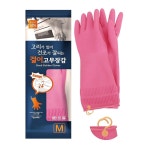 명진 2쌍 재사용 방수 논슬립 그립 라텍스 고무장갑, 행 드라이 /행잉 루프 주방 청소 요리 중형 Small (Pack of 2) : 벨리쓰타