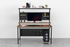 썬라이프 F3 2단선반 타공형 컴퓨터책상 1인용 2인용 pc방 게이밍 900 : 썬라이프