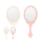 공주거울 손잡이 핑크 미용거울 공주손거울 : 데안스유통