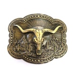 2025  남자의 3D 황소 머리 서부 카우보이 벨트 버클 4cm 너비 PU 청동 색 금속 허리띠 후크 : 반월홀딩스9