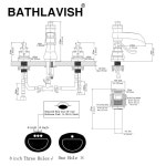 BATSLAVISH 광범위한 욕실 수도꼭지 폭포 싱크대 2핸들 3홀, 화장실 범람 배수구가 농가 앤 골드, 배니티 있는 블랙 Chrome : 직구팡몰