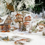 감성 다꾸 산장 PET 풍경 스티커 20매 : 수블리예