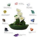 14 58인치 테이블탑 분수 및 연꽃 6단 10 크리스탈 실내 장식에 적용 가능 김서림 비드 36 31 37 CM 원자화 28 24 29 CM : 아힌