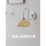 벽등 북유럽 침실 빈티지 스타일 조명 벽부등 1 구리 바탕의 크림색 블랭킷 삼색광 10W : 반픽003