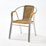 EI266 암체어 알루미늄 야외용의자 카페 테라스 정원 라탄 팔걸이의자 : 엘리퍼니처