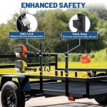 트레일러용 위드 이터 랙 잠금 장치가 있는 개폐식 2개 두꺼운 스프링 해스프 트리머 홀더 잔디 장비용 밀폐형 트레일러 액세서리 : 더리처드컴퍼니