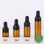 앰버 유리 스포이드 병 에센셜 오일 향수 샘플 아로마 테라피 블랙 캡 포함 1ML 10 개 : 네이션브릿지