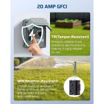 듀엔윌스 20암페어 WRTR GFCI 리셉터클 카운트다운 기능 및 4/8시간 주기 125V/2500W 1/2hp 방수 3R 인클로저 장식용 실외 전기... 