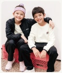 [FILA] 휠라 겨울 동복 트레이닝복 태권도 단체 키즈 상하 우븐 트레이닝세트 : 골드스포