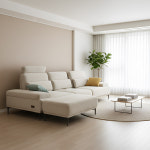 스코나 레아모 타이보 아쿠아텍스 패브릭 스윙 소파 스툴포함, 연그레이, 4인용 : 스코나