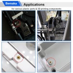 Bemaka 100PCS M2.5 플라스틱용 나사형 인서트, M2.5x3.5x4mm 황동 계량 너클 너트, M2.5 3D 프린팅 부품용 히트 세트 인서트 H-078... 