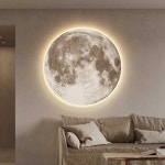 LED 캔버스 달 그림 조명 캔버스액자 벽걸이용 팝아트 무드등 1. 사암 A - 50x50cm - 220V : 뉴어크