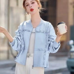 여자 가을 패션 자켓 베이직 캐주얼룩 긴팔 아우터 ACC1016He4 : 유한회사 위수노무역