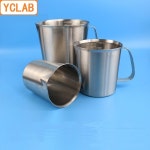 YCLAB-1000mL 304 스테인레스 스틸 측정 컵 1L 비커 졸업 실험실 주방 라떼 아트 커피 컵 스테인레스 스틸 측정 컵 : 비비비앤