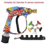 4350PSI 고압 물총 그래피티 디자인 1L 폼 캐논호환  1/4인치 퀵 커넥트 배터리 없이 사용 가능 카처 K 시리즈용 : 사이클조이25