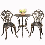 발코니 야드 주조 테이블과 야외 세트 레저 조합 알루미늄 테이블 안뜰 정원 의자 2chair1table copperA : 마을살림상점