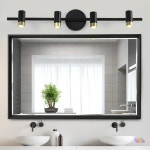LED 전면 거울 빛 검정 또는 흰색 욕실 메이크업 벽 램프 세면대 화장실 상의재 Sconces 조명 홈 : 미주에파