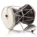 5인치 소형 수제 전통 정통 원목 및 가죽 클래식 인도 민속 덤루 다마루 핸드 드럼 타악기 세트, 장식용 수집품 세계 악기 Brown : 비욘드천억