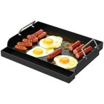 그릴 인서트, 캠프 셰프용 논스틱 카본 스틸 플랫 탑 플레이트, 넥스 그릴, 켄모어 등 모든 스토브 4 버너용 17인치 x 13인치 : 사월별빛