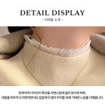 스타일아유 여자 반폴라 레이스 트리밍 고급스러운 페미닌 이너티 가을 기본 상의 KN2195 : 스타일 아유