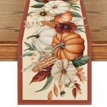 아르토이드 모드 크롭 농장 시리얼 호박 옥수수 210 GSM 가을 식탁 러너, 홈 파티를 위한 계절 주방 장식 13x90 인치 Red 13 x 60 Table... 