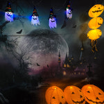 H5164 할로윈파티 현수막 / 어린이집 할로윈데이 할로윈 포토존 장식 1회 수정 가로형 소 : 파티붕붕