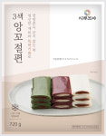 [시루조아] 굳지않는 3색(흰,쑥,흑미) 앙꼬절편 720g / 개별포장 : 시루조아
