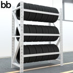 정비소 타이어 거치대 타이어랙 공업소 타이어거치대 진열대 블랙  150x50x200 320kg : 비비베베몰