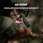 25인치 AR-RPM9 스틸 블레이드 G10 핸들 EDC 나이프 남성 캠핑 생존 하이킹용 반동 잠금 클립, 블랙(J1960) Black : 소네브