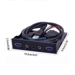 20CE 3.5 허브 스플리터 플로피 베이 오디오 3.5mm 헤드폰 잭 확장 컴퓨터 PC 용 전면 패널 랙 3.519pin to Type C : 쏙쏙마켓1