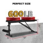 홈 체육관용 X-RUSH 기본 무게 벤치, 8개의 등받이가 있는 접이식 운동 660LBS 용량 조절 가능한 경량 BLACK : 트러스트바이맨007